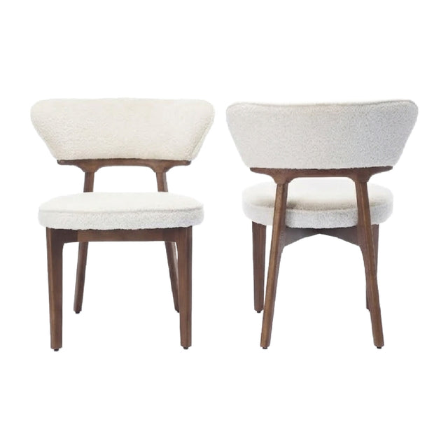 Modern European furniture - Japandi Boucle Upholstered Dining Chairs (2) | OROA - www.oroa.com