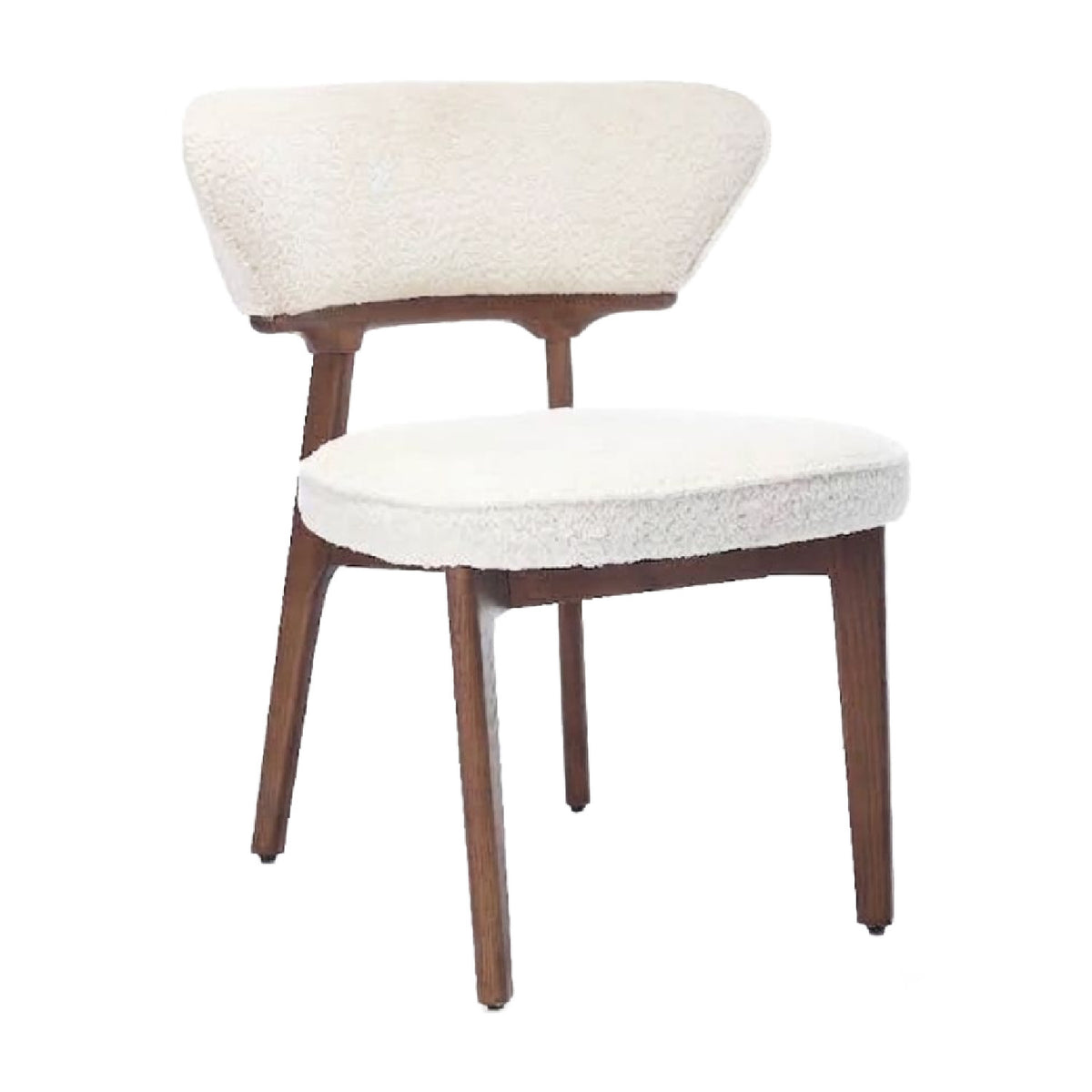 Japandi Boucle Upholstered Dining Chairs (2) | OROA