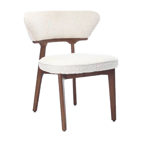 Japandi Boucle Upholstered Dining Chairs (2) | OROA