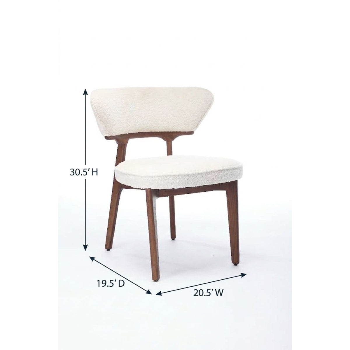 Japandi Boucle Upholstered Dining Chairs (2) | OROA