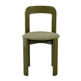 Green Upholstered Wide Glossy Dining Chairs (2) | OROA
