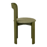 Green Upholstered Wide Glossy Dining Chairs (2) | OROA