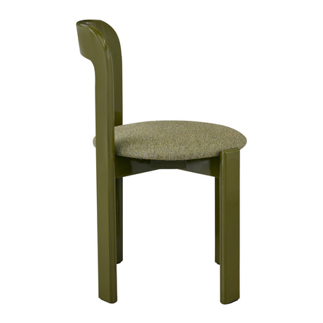 Green Upholstered Wide Glossy Dining Chairs (2) | OROA