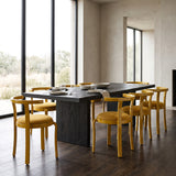 Modern European furniture - Yellow Modern Barrel Back Upholstered Dining Chair (2) | OROA - www.oroa.com