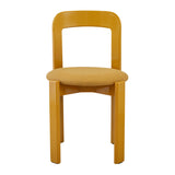 Yellow Upholstered Wide Glossy Dining Chairs (2) | OROA