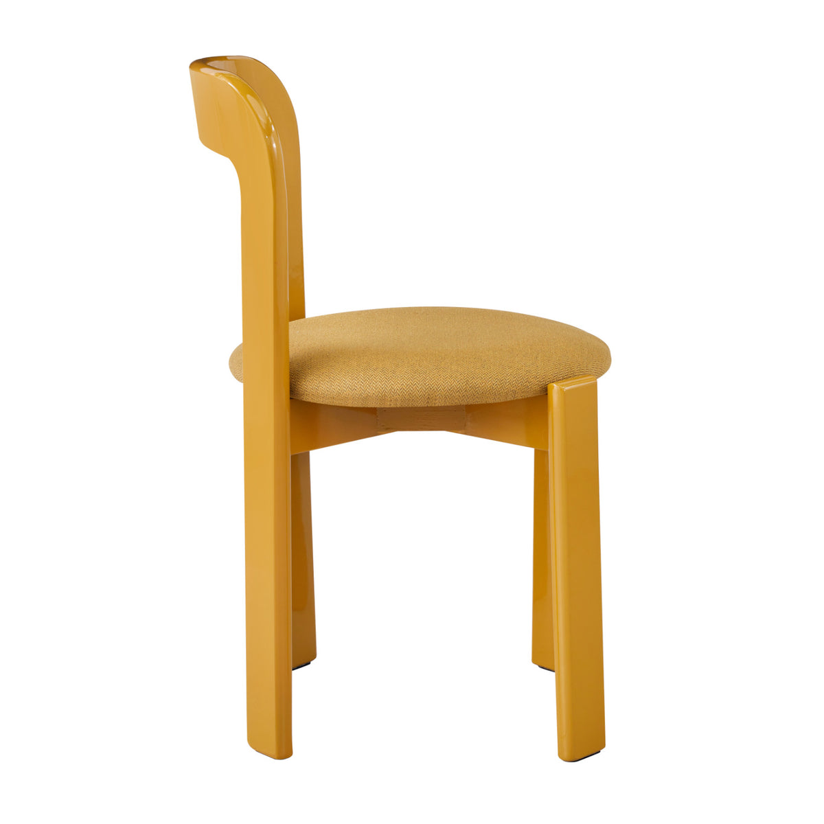 Yellow Upholstered Wide Glossy Dining Chairs (2) | OROA