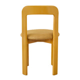 Yellow Upholstered Wide Glossy Dining Chairs (2) | OROA