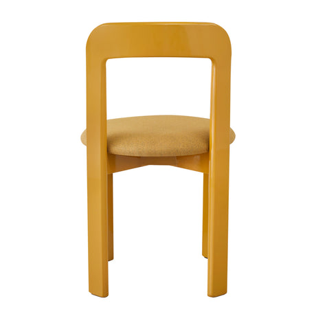 Yellow Upholstered Wide Glossy Dining Chairs (2) | OROA