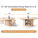 Modern European furniture - Modern Extendable Natural Oak Round Dining Table - www.oroa.com