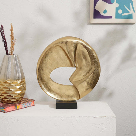 Gold Circular Flow Table Sculpture | OROA