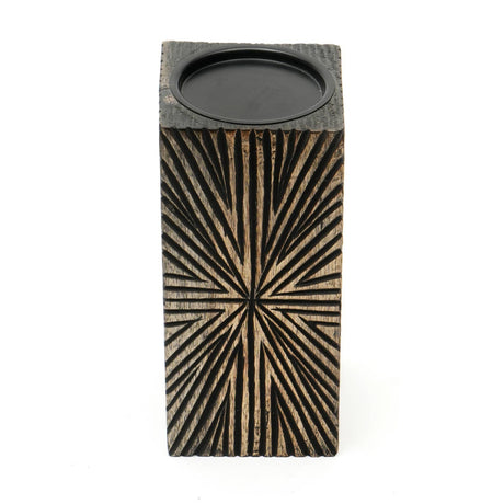 Modern European furniture - Black Wooden Centerpiece Candle Holder - www.oroa.com