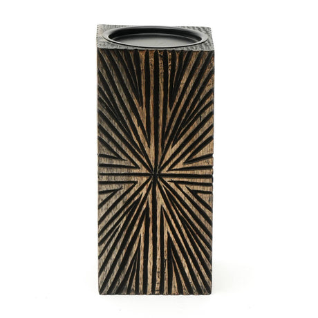 Modern European furniture - Black Wooden Centerpiece Candle Holder - www.oroa.com