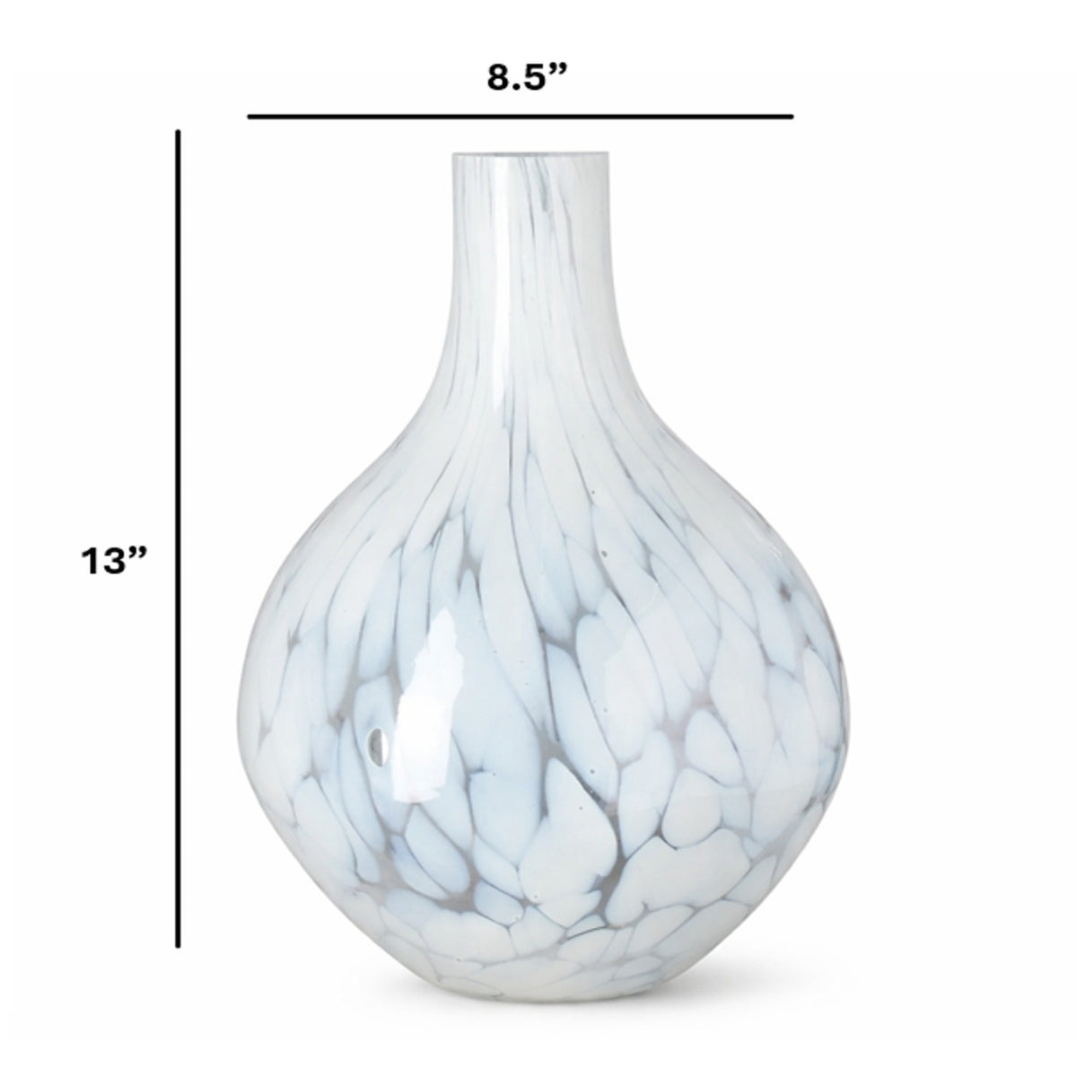 White Glass Rounded Vase | OROA