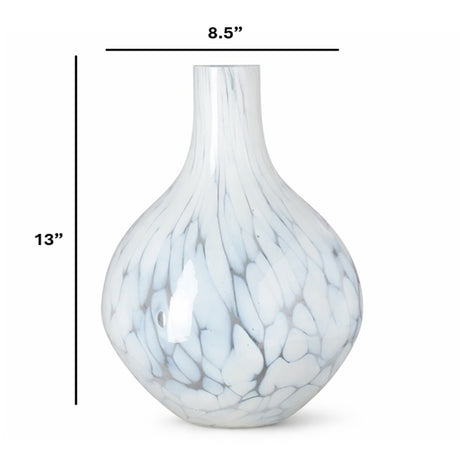 White Glass Rounded Vase | OROA