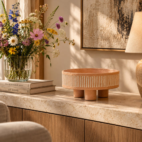 Hruby Terracotta Coral-Textured Decorative Bowl by OROA
