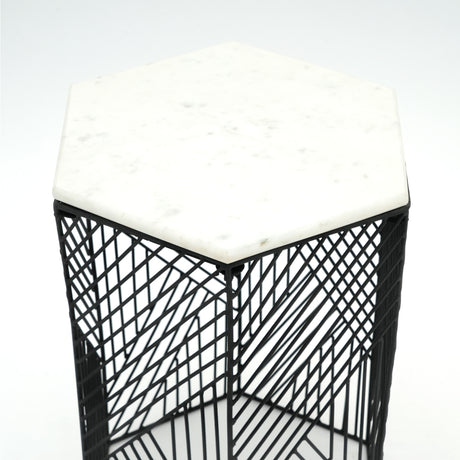 Hexagon Marble Top Nesting Tables (2) | OROA
