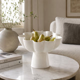 Modern White Pedestal Aluminum Bowl | OROA