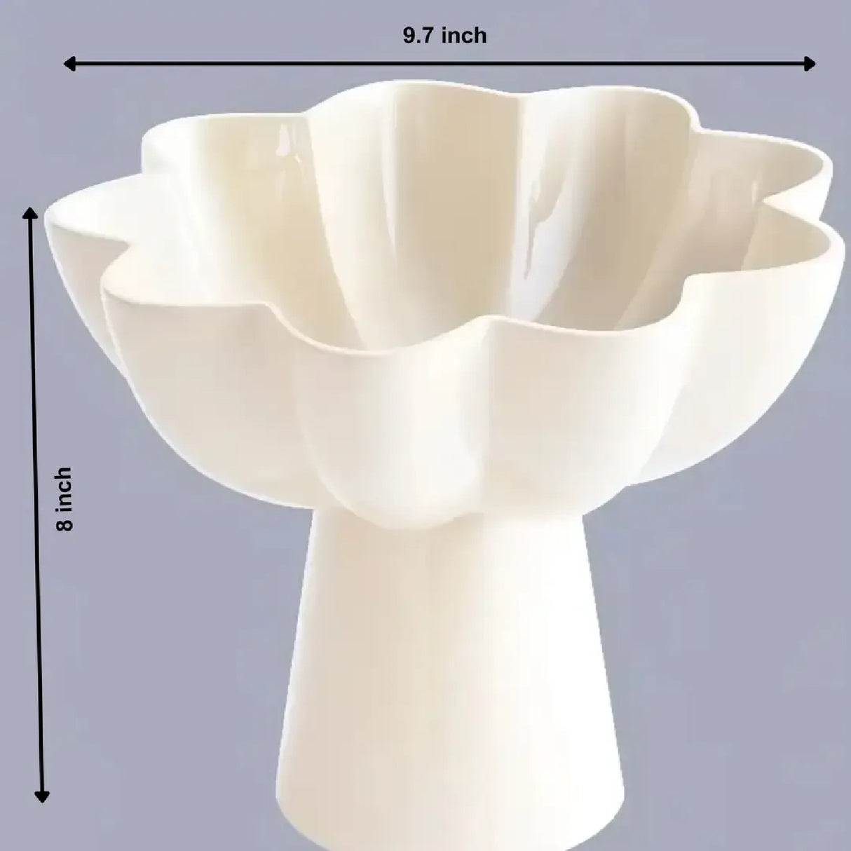 Modern White Pedestal Aluminum Bowl | OROA
