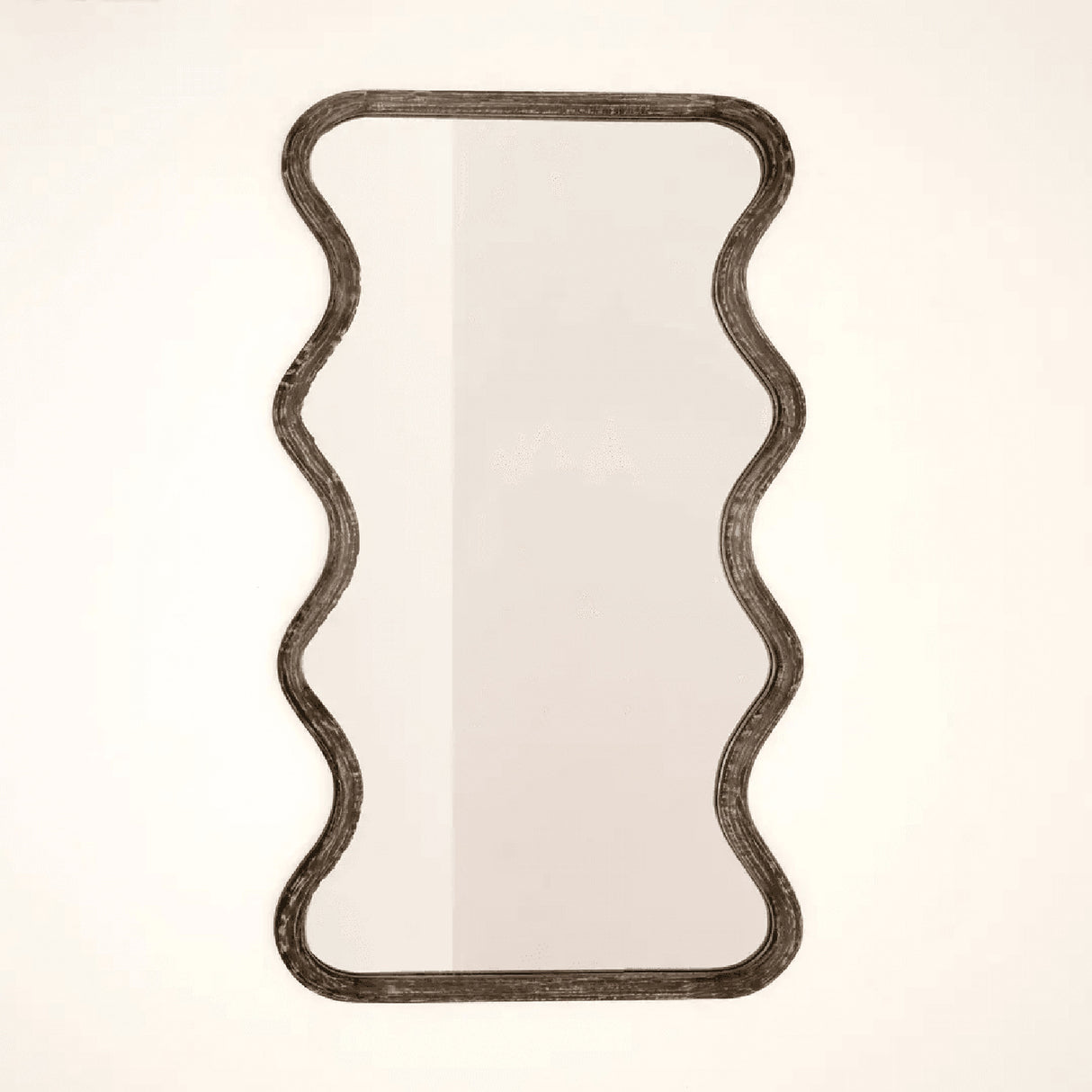 Wavy Full Length Mango Wood Wall Mirror | OROA