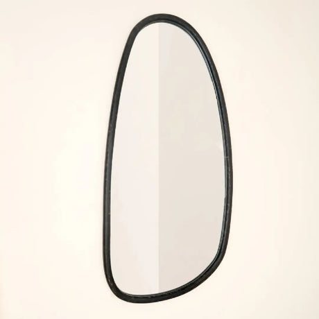 Blackwash Mango Wood Wall Mirror | OROA