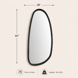 Blackwash Mango Wood Wall Mirror | OROA