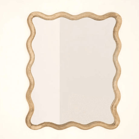 Wavy Mango Wood Wall Mirror | OROA