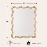 Wavy Mango Wood Wall Mirror | OROA