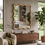 Wavy Mango Wood Wall Mirror | OROA