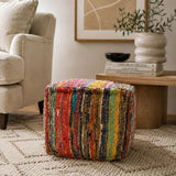 Multicolor Square Pouf Ottoman | OROA