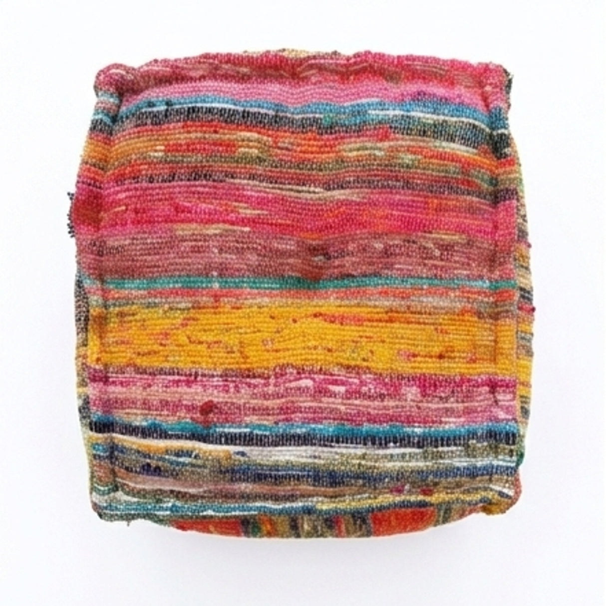 Multicolor Square Pouf Ottoman | OROA