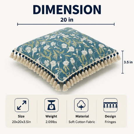 Floral Printed Throw Pillow | OROA