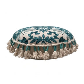Modern European furniture - Embroidered Boho Peacock Floor Pillow - www.oroa.com