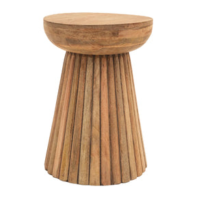 Modern European furniture - Mango Wood Round Side Table - www.oroa.com
