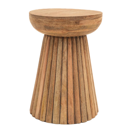Modern European furniture - Mango Wood Round Side Table - www.oroa.com