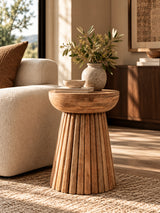 Modern European furniture - Mango Wood Round Side Table - www.oroa.com