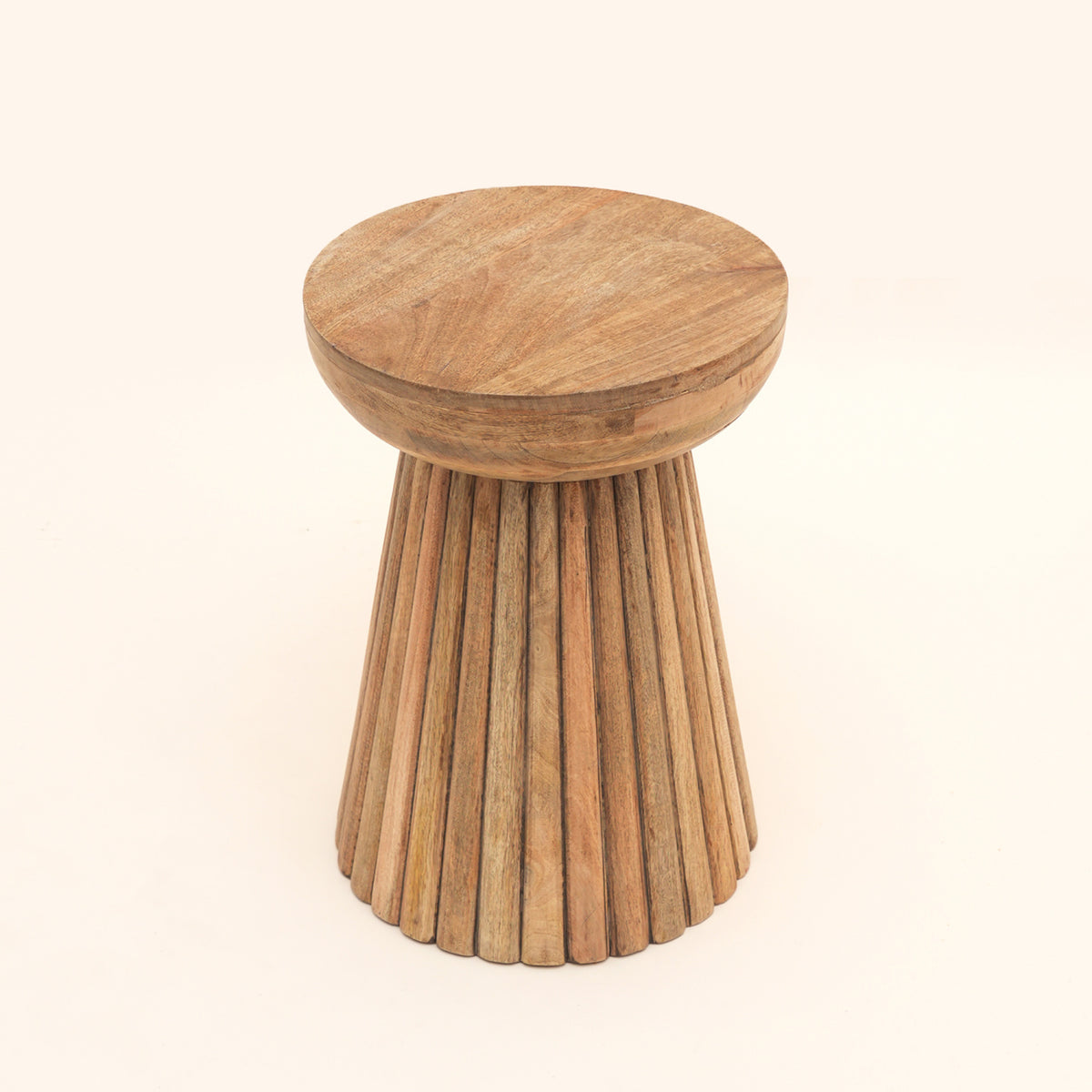 Modern European furniture - Mango Wood Round Side Table - www.oroa.com