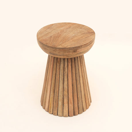 Modern European furniture - Mango Wood Round Side Table - www.oroa.com