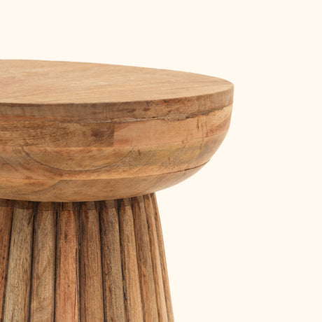 Modern European furniture - Mango Wood Round Side Table - www.oroa.com