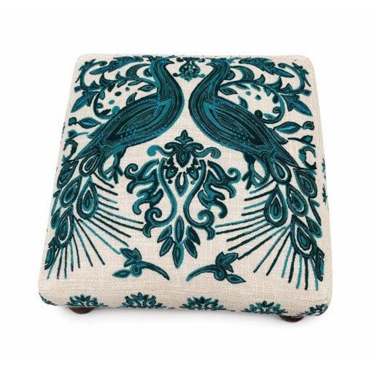 Bohemian Embroidered Upholstered Foot Stool | OROA