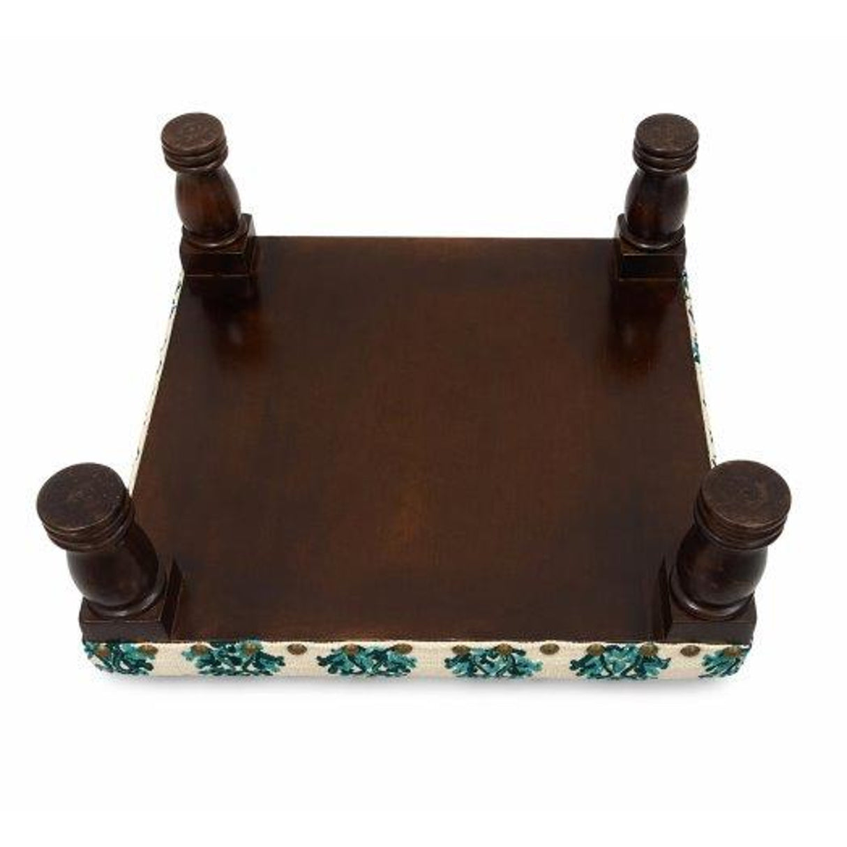 Bohemian Embroidered Upholstered Foot Stool | OROA