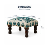 Bohemian Embroidered Upholstered Foot Stool | OROA