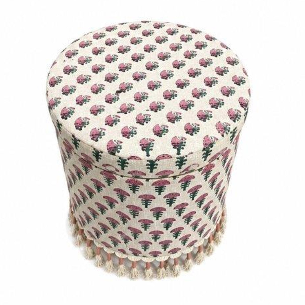 Upholstered Floral Bohemian Storage Ottoman | OROA