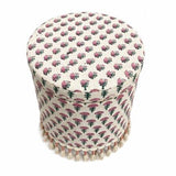 Upholstered Floral Bohemian Storage Ottoman | OROA