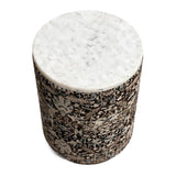 Marble Top Drum Ottoman | OROA