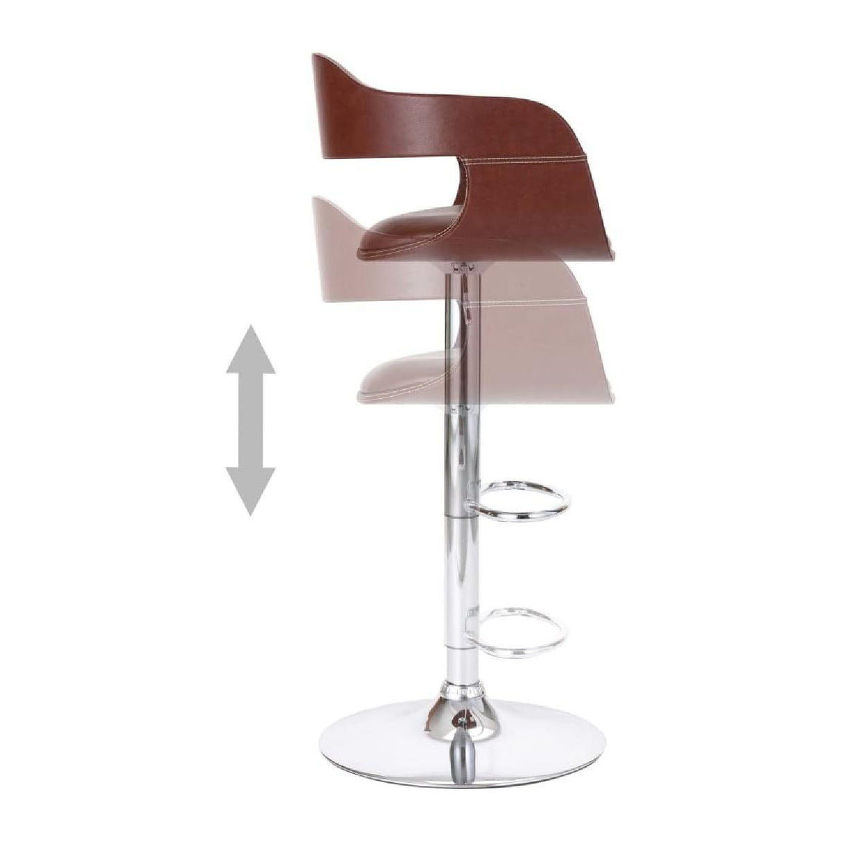 Contemporary Faux Brown Swivel Barstool | OROA