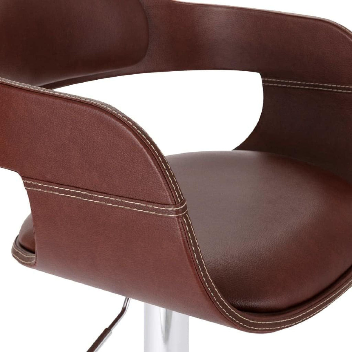 Contemporary Faux Brown Swivel Barstool | OROA