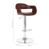 Contemporary Faux Brown Swivel Barstool | OROA
