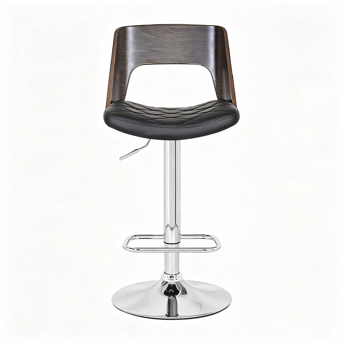 Contemporary Modern Wood Back Adjustable Bar Stool | OROA