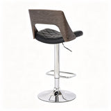 Contemporary Modern Wood Back Adjustable Bar Stool | OROA