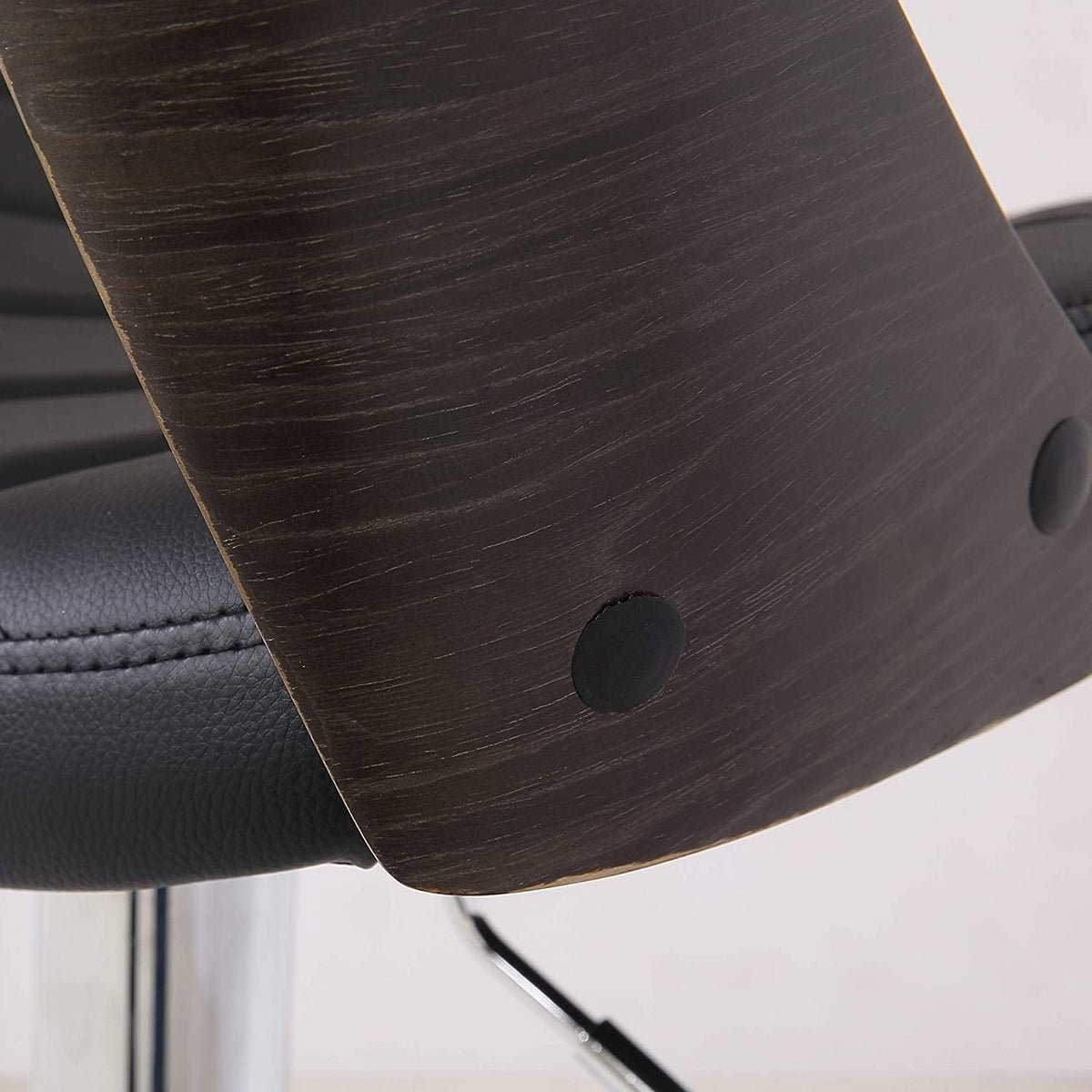 Contemporary Modern Wood Back Adjustable Bar Stool | OROA